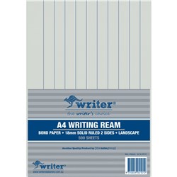WRITER A4 EXAM PAPER 18MM SOLID RULED LANDSCAPE REAM OF 500
