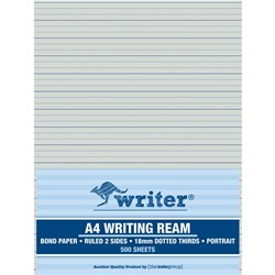 WRITER A4 EXAM PAPER 18MM DOTTED THIRDS PORTRAIT REAM OF 500
