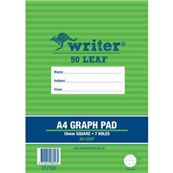 WRITER GRAPH PAD A4 10MM 50 SHEETS