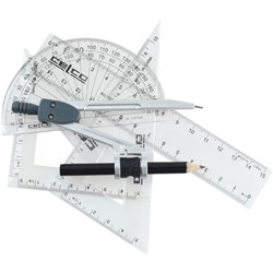 CELCO MATH SET 105 WITH COMPASS 6 PIECE SET