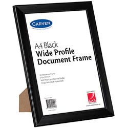 CARVEN DOCUMENT FRAME WIDE PROFILE A4 BLACK