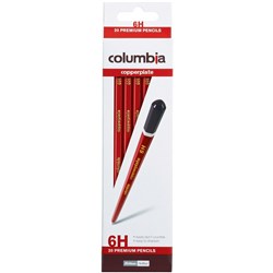 Columbia Copperplate Lead Pencils Hexagon 6H Pack Of 20