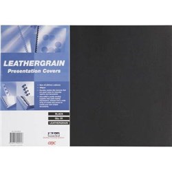 GBC BINDING COVER A3 300GSM LEATHERGRAIN PACK OF 25 BLACK
