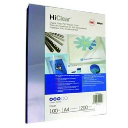 GBC BINDING COVER A4 200 MICRON PACK OF 100 CLEAR
