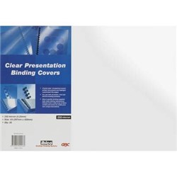 GBC BINDING COVER A3 250 MICRON PACK OF 25 CLEAR