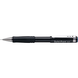 PENTEL QE517 MECHANICAL PENCIL TWIST-ERASE 0.7MM GRIP BLACK BARREL