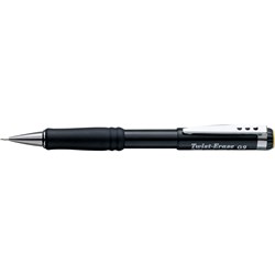 PENTEL QE519 MECHANICAL PENCIL TWIST ERASE 0.9MM GRIP BLACK BARREL