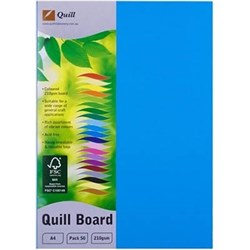 QUILL BOARD A4 210GSM MARINE BLUE PACK OF 50