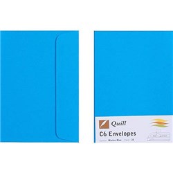 QUILL ENVELOPE C6 80GSM MARINE BLUE PACK OF 25