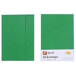 QUILL ENVELOPE C6 80GSM EMERALD PACK OF 25