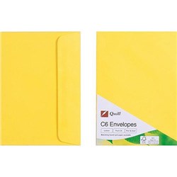 QUILL ENVELOPE C6 80GSM LEMON PACK OF 25