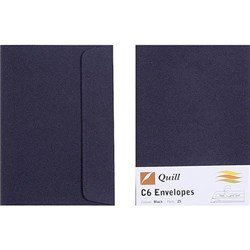 QUILL ENVELOPE C6 80GSM BLACK PACK OF 25