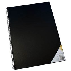 QUILL VISUAL ART DIARY A3 110GSM CARTRIDGE 120 PAGES POLY COVER BLACK