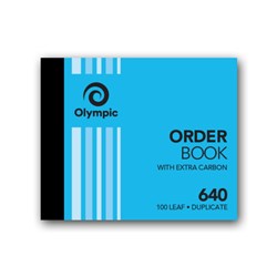OLYMPIC 640 ORDER BOOK CARBON DUPLICATE 100 X 125MM 100 LEAF BLUE