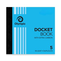 OLYMPIC 5 DOCKET BOOK CARBON DUPLICATE 120 X 125MM 50 LEAF BLUE