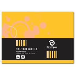 OLYMPIC SK60 SKETCH BLOCK BOOK A3 BLANK TOP BOUND 25 LEAF