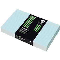 OLYMPIC SYSTEM CARDS 125 X 200MM RULED BLUE PACK OF 100