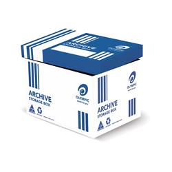 OLYMPIC ARCHIVE STORAGE BOX 388W X 335D X 265MMH WHITE AND BLUE