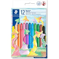 STAEDTLER NORIS WAX TWISTER CRAYONS ASSORTED WALLET OF 12