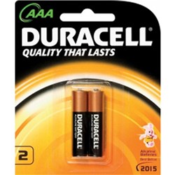 DURACELL COPPERTOP ALKALINE BATTERY SIZE AAA PACK OF 2
