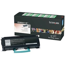 LEXMARK E260A11P RETURN PROGRAMME 3.5K TONER CARTRIDGE BLACK