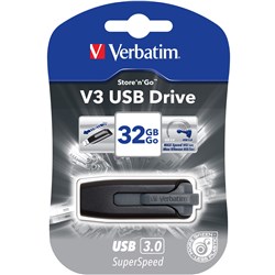 VERBATIM STORE 'N' GO V3 USB DRIVE 3.0 32GB GREY