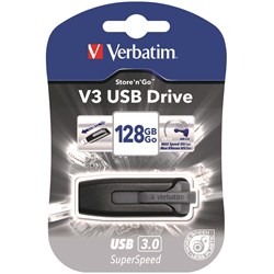 VERBATIM STORE 'N' GO V3 USB DRIVE 3.0 128GB GREY