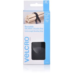 VELCRO BRAND REUSABLE ONE WRAP STRAP 19MM X 3M BLACK
