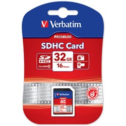 VERBATIM PREMIUM SDHC MEMORY CARD CLASS 10 32GB BLACK