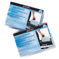 REXEL SHREDDER OIL SHEETS 21 X 14.8CM PACK OF 12