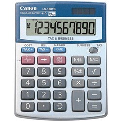 CANON LS-100TS DESKTOP CALCULATOR 10 DIGIT SILVER AND BLUE