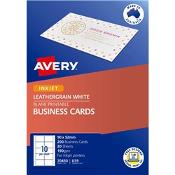 AVERY BUSINESS CARDS LASER INKJET LABELS MATTE WHITE LJ39 90X52MM 10UP 200 CARDS