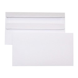 CUMBERLAND PLAIN ENVELOPE 90 X 165MM SELF SEAL WHITE BOX OF 500
