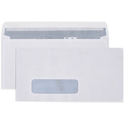 CUMBERLAND WINDOW FACE ENVELOPE DL STRIP SEAL LASER SECRETIVE WHITE BOX OF 500