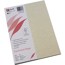 QUILL PARCHMENT PAPER A4 90GSM NATURAL PACK OF 100