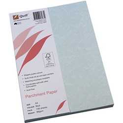 QUILL PARCHMENT PAPER A4 90GSM BLUE PACK OF 100