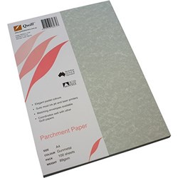 QUILL PARCHMENT PAPER A4 90GSM GUNMETAL PACK OF 100