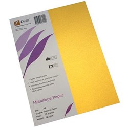 QUILL METALLIQUE PAPER A4 120GSM AUTUMN GOLD PACK OF 25
