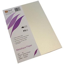 QUILL METALLIQUE PAPER A4 120GSM MOTHER OF PEARL PACK OF 25