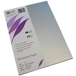 QUILL METALLIQUE PAPER A4 120GSM SILVER SHADOW PACK OF 25