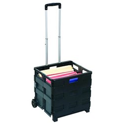MARBIG COLLAPSIBLE STORAGE TROLLEY 25KG CAPACITY BLACK