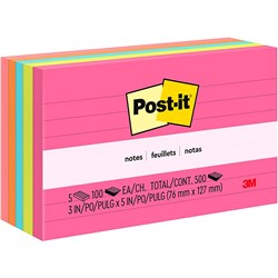 POST-IT 635-5AN LINED NOTES 73MMX123MM POPTIMISTIC PACK OF 5