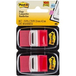 POST-IT 680-RD2 FLAGS TWIN PACK 25X43MM RED PACK OF 2