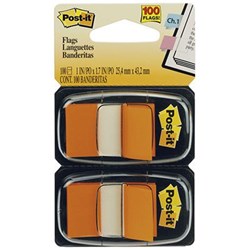 POST-IT 680-OE2 FLAGS TWIN PACK 25X43MM ORANGE PACK OF 2
