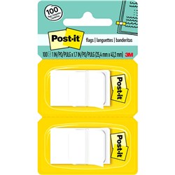 POST-IT 680-WE2 FLAGS TWIN PACK 25X43MM WHITE PACK OF 2