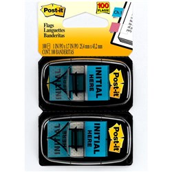 POST-IT 680-IH2 FLAGS TWIN PACK 25X43MM INITIAL HERE BLUE PACK OF 2