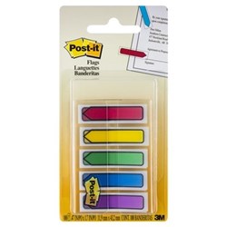 POST-IT 684-ARR1 ARROW FLAGS 12X45MM BLUE GREEN PURPLE RED YELLOW PACK OF 100
