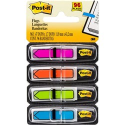 Post-It 684-ARR4 Arrow Flags 12x45mm Bright Blue Green Pink Yellow Pack of 96