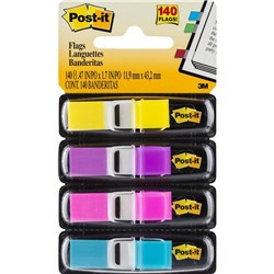 POST-IT 683-4AB MINI FLAGS 12X43MM BRIGHT COLOURS ASSORTED PACK OF 140