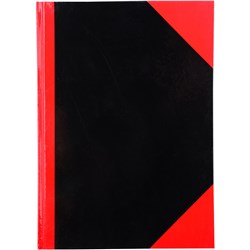 CUMBERLAND BLACK & RED NOTEBOOK GLOSS A4 150 LEAF